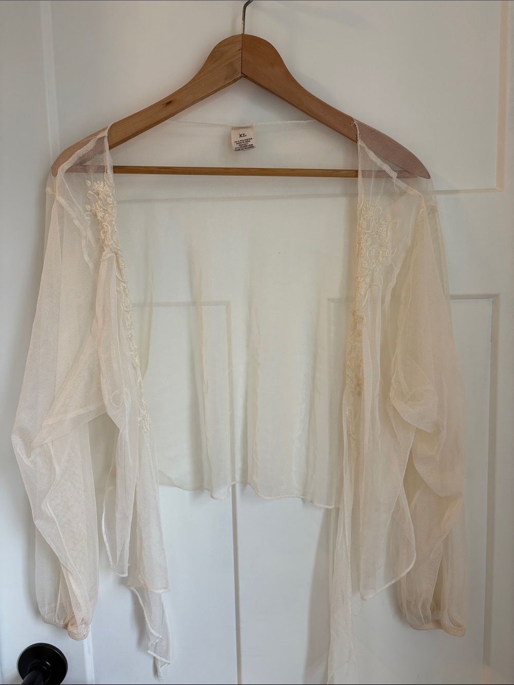 Sheer top with embroidery